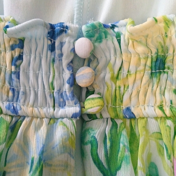 Taylor Size 10 Blue and Green Floral Maxi Dress - Picture 4 of 14